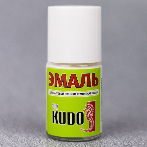 Эмаль KUDO 15 мл для бытовой техники ремонтная с кисточкой Белая