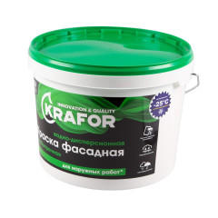 Краска фасадная особопрочная ВД акриловая 14 кг (зеленая эт.) KRAFOR
