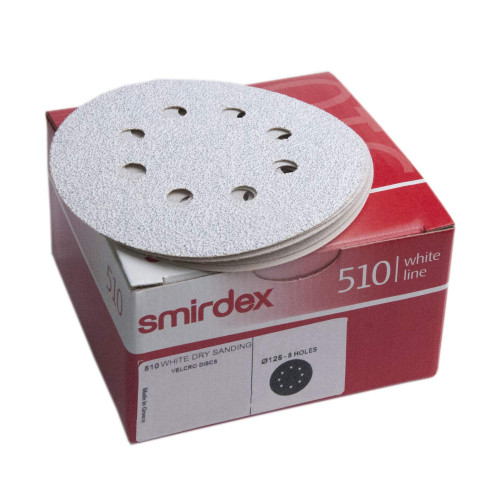 Абразивный круг SMIRDEX 510 White, D=125мм Р 120 8 отверстий (50шт)