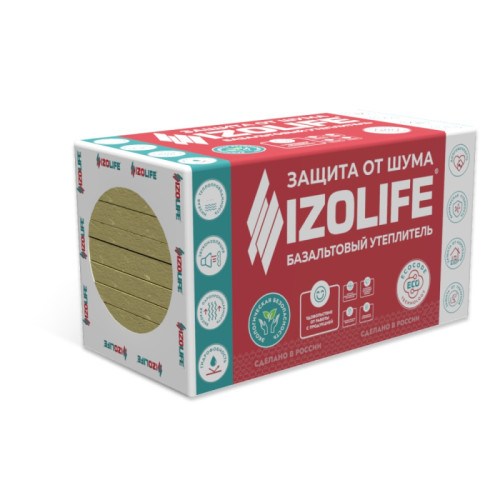 Теплоизоляция IZOLIFE ФАС УНИВЕРСАЛ 120кг/м3 1200х60х50 мм 6 плит; 4,32 м2; 0,216м3 (32 уп/пал)