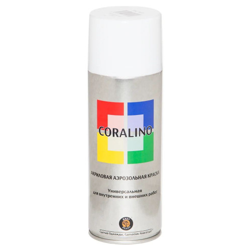 Краска аэрозольная RAL 9003 Белый глянцевый 200г CORALINO